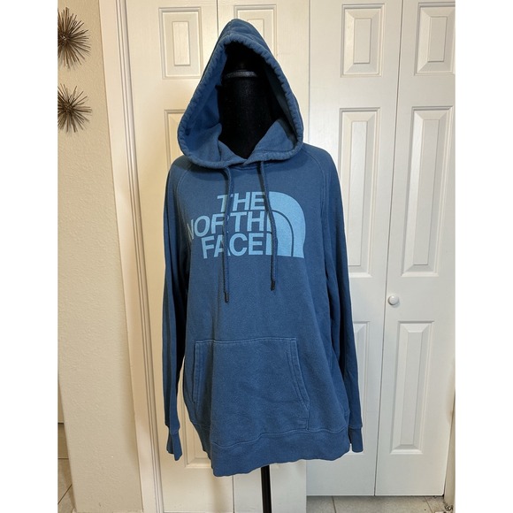 The North Face Half‎ Dome Logo Hoodie Sweatshirt Womens Blue Size Medium - Picture 1 of 14